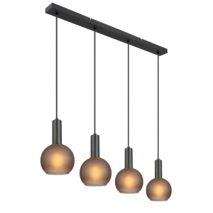Novel Hängeleuchte, Grau, Schwarz, Metall, Glas, rund,rund, 15x120x95 cm, RoHS, CE, Lampen & Leuchten, Innenbeleuchtung, Hängelampen, Pendelleuchten