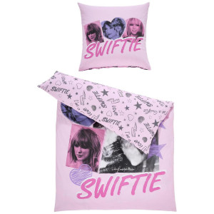 Jugendbettwäsche Swiftie, Hellrosa, Textil, Personen, 135x200 cm, Schlaftextilien, Bettwäsche, Kinderbettwäsche