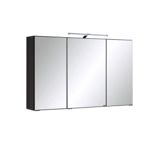 Spiegelschrank Held Möbel Cardiff, Graphit, Metall, 6 Fächer, 100x64x20 cm, Made in Germany, Badezimmer, Badezimmerspiegel, Spiegelschränke