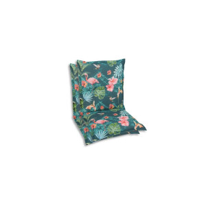 Sesselauflagenset, Blau, Grün, Rosa, Textil, 2-teilig, Flamingo, Füllung: Schaumstoff, Vlies, 50x7x100 cm, Oeko-Tex® Standard 100, pflegeleicht,
