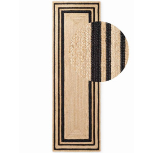Hanse Home Läufer Looma, Schwarz, Goldbraun, Textil, Bordüre, rechteckig, 70x200 cm, Oeko-Tex® Standard 100, für Fußbodenheizung geeignet, in