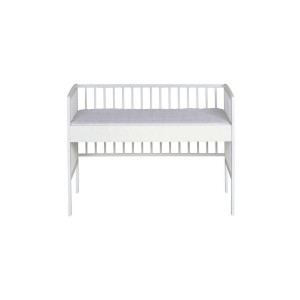 Schardt Beistellbett Micky Plus, Weiß, Holz, Holzwerkstoff, Buche, massiv, 65x97x124 cm, Made in Germany, DIN EN ISO 14001, Lattenrost stufenlos