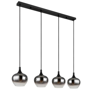 Globo Hängeleuchte Maxy, Schwarz, Metall, Glas, 18x120x100 cm, CE, Farben fixierbar, Farbtemperaturwechsler, beliebig kürzbar, Lampen & Leuchten,