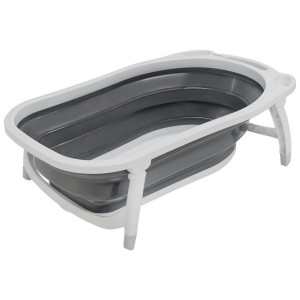 My Baby Lou Babybadewanne Basic Best, Grau, Weiß, Kunststoff, 47.5x23x80 cm, faltbar, Pflegen, Baden, Babybadewannen