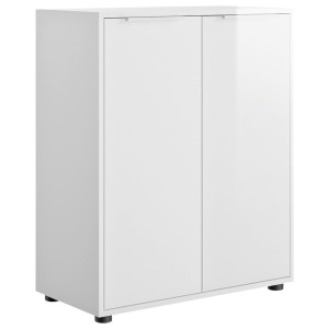 Carryhome Kommode, Weiß Hochglanz, Holzwerkstoff, 2 Fächer, 72x87x35.3 cm, Typenauswahl, Wohnzimmer, Kommoden & Sideboards, Kommoden