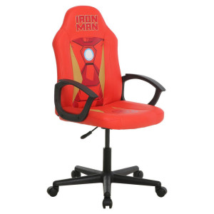 Gamingstuhl Marvel, Rot, Gold, Kunststoff, Textil, Graphik, Drehkreuz, 60x98.5-108x63.6 cm, Typenauswahl, inklusive Armlehnen, Kinder- & Jugendzimmer,