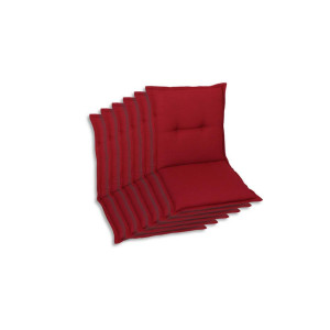 Sesselauflagenset, Kirschrot, Textil, 6-teilig, Uni, Füllung: Schaumstoff, Vlies, 50x7x100 cm, Oeko-Tex® Standard 100, pflegeleicht, hochwertige