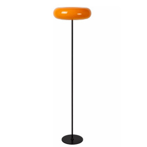 Lucide Stehleuchte Sentino, Orange, Schwarz, Glas, Metalloptik,Metalloptik, rund,rund, 40x150x40 cm, RoHS, Reach, Europäischer Sicherheitsstandard,
