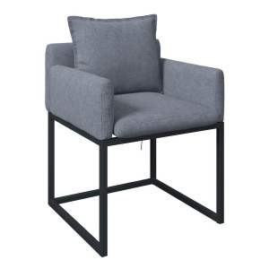 Gardenson Gartensessel, Dunkelgrau, Metall, Textil, eckig, 63x75x60 cm, Bsci, wetterbeständig, lichtecht, inklusive Armlehnen, gepolsterte Armlehnen,