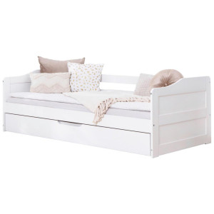 Livetastic Ausziehbett 817471 Melinda, Weiß, Holz, Kiefer, massiv, Höhe ca. 16 cm, 90x200 cm, Fsc, nur für Rollroste geeignet, Kinder- & Jugendzimmer,