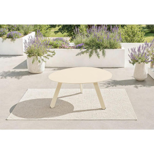 Ambia Garden Loungetisch, Creme, Metall, organisch, eckig, 74x60x35 cm, gastro- und objekttauglich, Loungemöbel, Loungetische