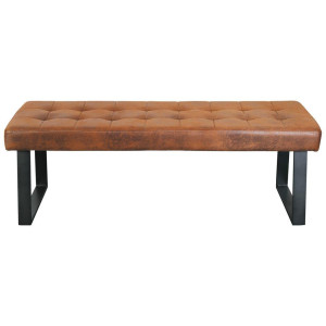 Livetastic Sitzbank, Braun, Metall, Textil, 2-Sitzer, 140x49x48 cm, Esszimmer, Bänke, Sitzbänke