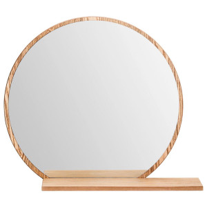 Xora Wandspiegel, Eiche, Glas, Holzwerkstoff, rund, 65x56x17 cm, Ablage, Spiegel, Wandspiegel