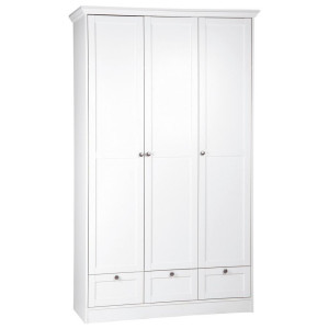 P & B Drehtürenschrank, Weiß, Holzwerkstoff, 5 Fächer, 3 Schublade(n) Schubladen, 120x200x51 cm, Blauer Engel, BQ - Bündnis für Qualität, Made in