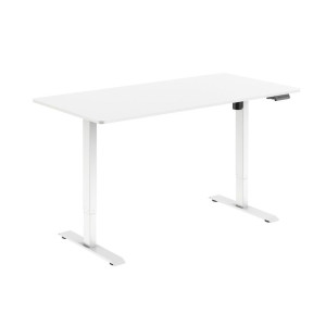 Livetastic Schreibtisch, Weiß, Metall, Holzwerkstoff, rechteckig, eckig, 80x73-123x160 cm, höhenverstellbar, Arbeitszimmer, Schreibtische, Bürotische