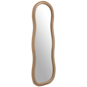 Mid.you Wandspiegel, Taupe, Glas, Textil, Holzwerkstoff, oval, 60x160x4 cm, Ganzkörperspiegel, Spiegel, Wandspiegel