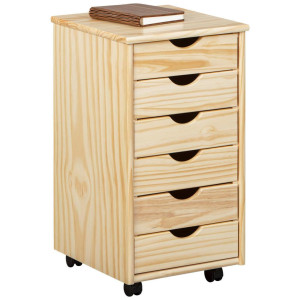 Mid.you Rollcontainer Interlink Nils 30600300, Kiefer, Holz, Kiefer, massiv, 6 Schublade(n) Schubladen, 35x65x40 cm, Holzmöbel, Kleinmöbel Holz,