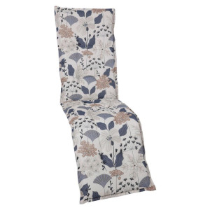 Relaxsesselauflage, Beige, Blau, Textil, Floral, Füllung: Schaumstoff, Vlies, 50x6x170 cm, Oeko-Tex® Standard 100, pflegeleicht, hochwertige Qualität,