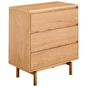 Mid.you Kommode, Natur, Holz, Holzwerkstoff, Eiche, furniert, massiv, 3 Schublade(n) Schubladen, 80x85.5x40 cm, Holzmöbel, Kleinmöbel Holz,