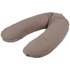 Patinio Stillkissen Musselin, Taupe, Textil, 40 L, Füllung: EPS Mikroperlen,EPS Mikroperlen, 35x190 cm, Oeko-Tex® Standard 100, Bezug abnehmbar,