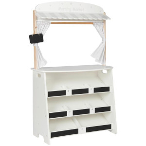 My Baby Lou Kaufladen, Natur, Schwarz, Weiß, Hellgrau, Holz, Textil, 2-teilig, Schima, Sperrholz, 29x99x60 cm, unisex, EN 71, Spielzeug,