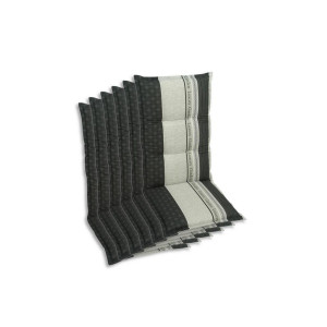 Sesselauflagenset, Anthrazit, Textil, 6-teilig, Schriftzug, Füllung: Schaumstoff, Vlies, 50x7x120 cm, Oeko-Tex® Standard 100, pflegeleicht,