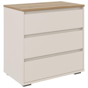 Carryhome Kommode, Eiche, Kaschmir, Kunststoff, 3 Schublade(n) Schubladen, 80.1x78.8x48 cm, Wohnzimmer, Kommoden & Sideboards, Kommoden