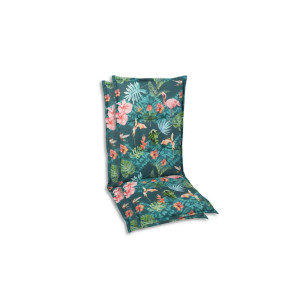 Sesselauflagenset, Blau, Grün, Rosa, Textil, 2-teilig, Flamingo, Füllung: Schaumstoff, Vlies, 50x7x120 cm, Oeko-Tex® Standard 100, pflegeleicht,
