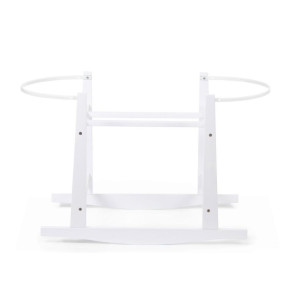 Childhome Wiegengestell Rocking Stand Schaukelwiege für Moseskorb, Weiß, Holzwerkstoff, teilmassiv, 85x46x54 cm, EN 71, stabiles Gestell, einfacher