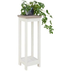 Hom´in Hom`in Blumenständer, Grau, Weiß, Holzwerkstoff, 30x85x30 cm, Wohnzimmer, Wohnzimmertische, Blumenständer