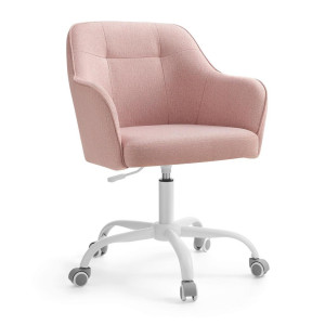 Drehstuhl, Pink, Metall, Textil, Füllung: Baumwollfüllung, Drehkreuz, 64x86x64 cm, Sitzfläche 360° drehbar, inklusive Armlehnen, Arbeitszimmer,