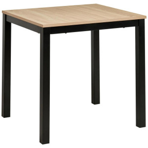 Mid.you Esstisch, Schwarz, Sonoma Eiche, Metall, Holzwerkstoff, rechteckig, eckig, 70x76x80-120 cm, ausziehbar, Esszimmer, Tische, Esstische,