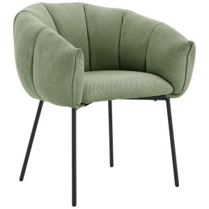 Carryhome Armlehnstuhl, Grün, Schwarz, Metall, Textil, Rundrohr, 66x78x72 cm, Stoffauswahl, Esszimmer, Stühle, Esszimmerstühle, Armlehnenstühle