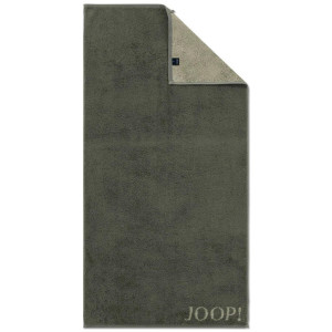 JOOP! Duschtuch Contour Doubleface, Hellgrau, Dunkelgrau, Olivgrün, Textil, Uni, 50x100 cm, Oeko-Tex® Standard 100, Aufhängeschlaufe, strapazierfähig,