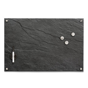 Zeller Present Memoboard, Anthrazit, Glas, 60x40x1.6 cm, Dekoration, Magnettafeln & Pinnwände, Memoboards