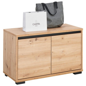 Carryhome Garderobenbank, Anthrazit, Eiche Artisan, Kunststoff, 1-Sitzer, 80x50x38 cm, Garderobe, Garderobenbänke, Garderobenbänke
