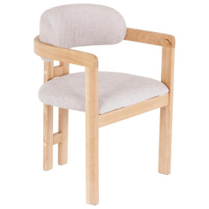 Livetastic Armlehnstuhl, Eiche, Hellbraun, Holz, Textil, Kautschukholz, massiv, eckig, 60x80x52 cm, Esszimmer, Stühle, Esszimmerstühle,
