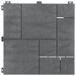 Terrassenfliese Steel Grey 30X30Cm 6-Er Set, Edelstahl, Kunststoff, 30.5x1.4x30.5 cm, Gartenzubehör, Terrassen- & Balkonböden, Terrassenfliesen