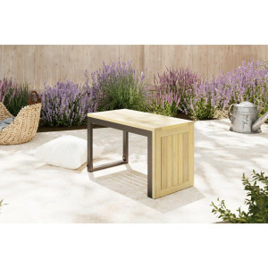 Ambia Garden Loungetisch, Akazie, Holz, Metall, Akazie, massiv, rechteckig, Drehteller, 35x71x41 cm, Loungemöbel, Loungetische