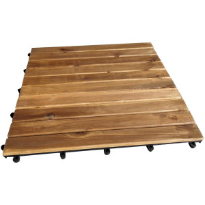 Terrassenfliese 50X50Cm 6-Er Set, Akazie, Holz, Kunststoff, Akazie, massiv, 50x50x2.4 cm, Gartenzubehör, Terrassen- & Balkonböden, Terrassenfliesen