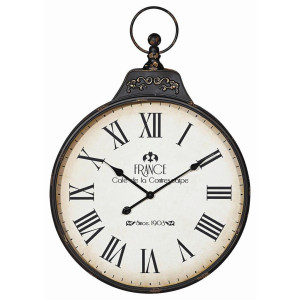 Ambia Home Wanduhr, Schwarz, Weiß, Holz, Metall, Glas, 60x86x6 cm, Dekoration, Uhren, Wanduhren