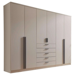 Livetastic Kleiderschrank, Kaschmir, Holzwerkstoff, 4 Fächer, 5 Schublade(n) Schubladen, 270x210x52 cm, Schlafzimmer, Kleiderschränke,