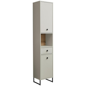 Mid.you Hochschrank, Eiche, Kaschmir, Metall, 3 Fächer, 1 Schublade(n) Schubladen, einzeln stellbar, 38x195x32 cm, stehend, Badezimmer,