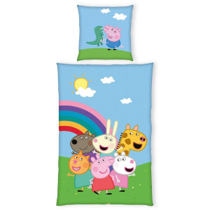 Herding Jugendbettwäsche Peppa Pig, Mehrfarbig, Textil, 135x200 cm, Oeko-Tex® Standard 100, Schlaftextilien, Bettwäsche, Kinderbettwäsche