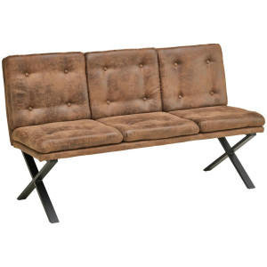 Livetastic Sitzbank, Braun, Metall, Textil, 3-Sitzer, 160x90x41 cm, Esszimmer, Bänke, Sitzbänke