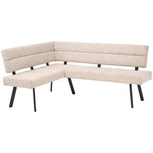 Livetastic Eckbank, Beige, Metall, Textil, 5-Sitzer, L-Form, 190x150 cm, Esszimmer, Bänke, Eckbänke