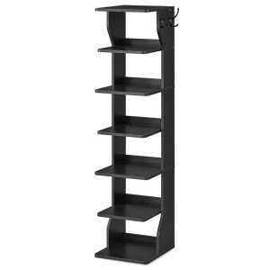 Mid.you Schuhregal, Schwarz, Metall, Holzwerkstoff, 6 Fächer, 26.4x110.4x30 cm, Garderobe, Schuhaufbewahrung, Schuhregale