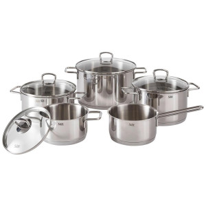 Silit Kochtopfset Alicante, Edelstahl, Metall, 5-teilig, 20 cm,24 cm,16 cm, 3.3 L,5.6 L,1.5 L,1.6 L,2.5 L, rund, backofengeeignet,backofengeeignet,