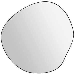 Xora Wandspiegel, Schwarz, Metall, Glas, wellenförmig, 80x80x1.5 cm, Spiegel, Wandspiegel