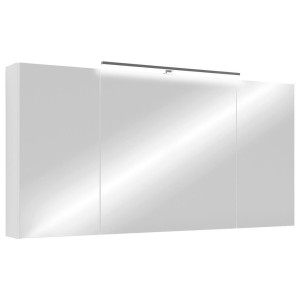 Mid.you Spiegelschrank Spree, Weiß, Glas, 6 Fächer, 120x60x20 cm, FSC Mix, Soft-Close-System, Badezimmer, Badezimmerspiegel, Spiegelschränke